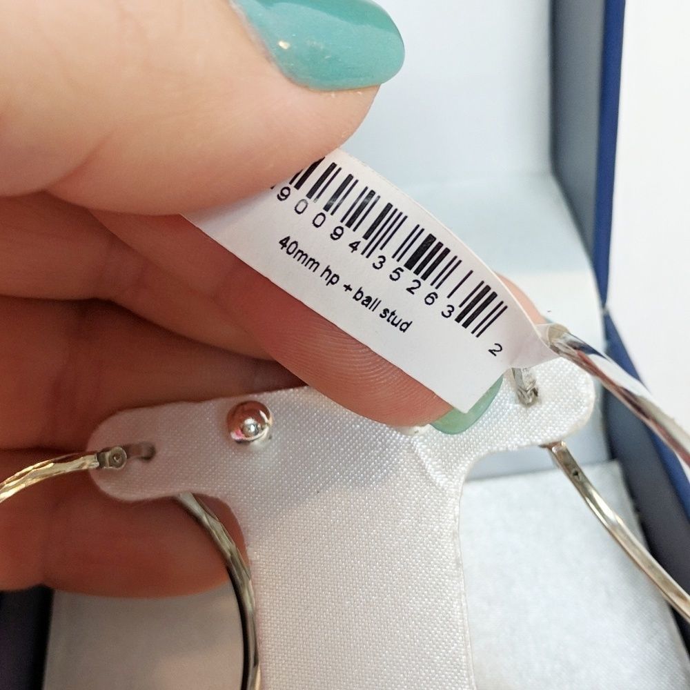 Sterling Silver 40mm Hoops & Stud Earrings - Picture 3 of 8